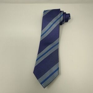 Bruno Marchesi Handmade 100% Silk Tie Purple/Blue